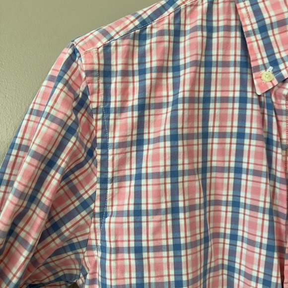 J.Crew Factory Blue Pink Plaid Button Down - Picture 4 of 7